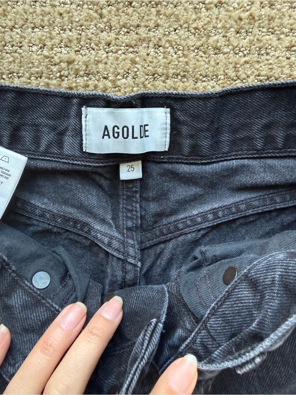Agolde Charcoal Black High-Rise Jeans